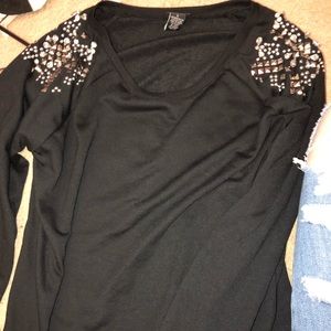 Studded sleeve top